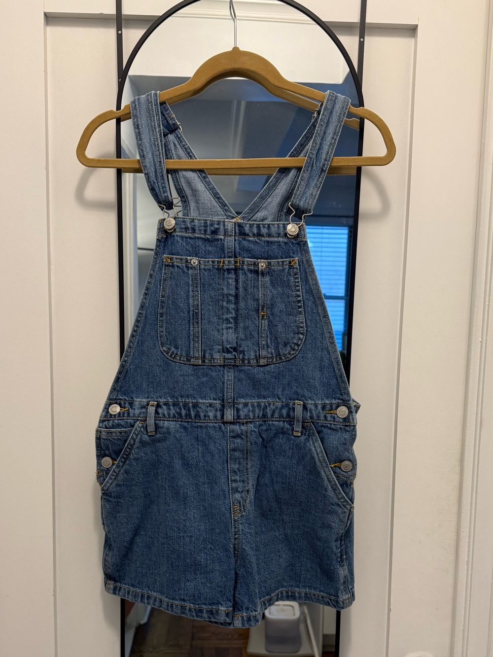 Aritzia TNA Overall Shorts, Blue Denim 👖